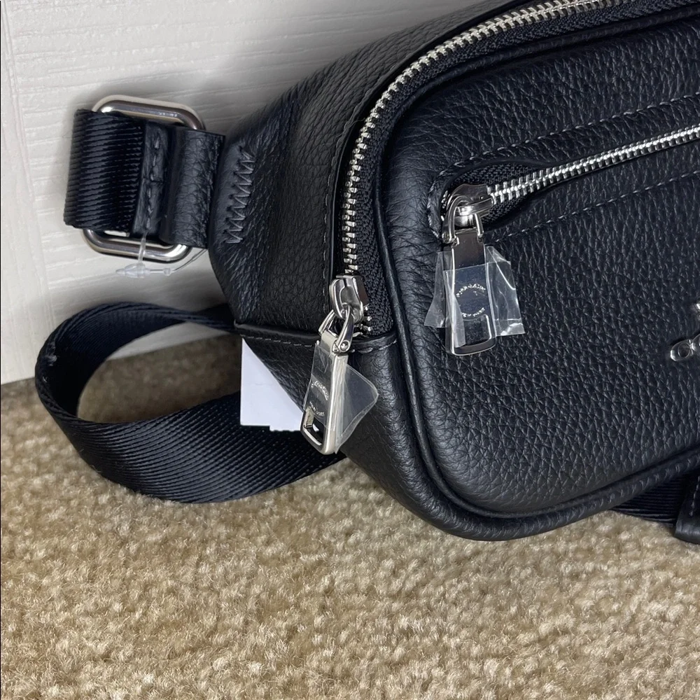 Coach Black Leather Belt Bag
